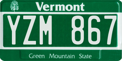VT license plate YZM867