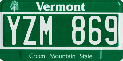 VT license plate YZM869