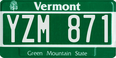 VT license plate YZM871
