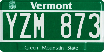 VT license plate YZM873