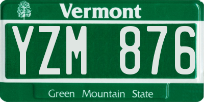 VT license plate YZM876