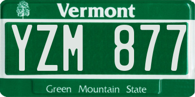 VT license plate YZM877