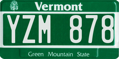 VT license plate YZM878