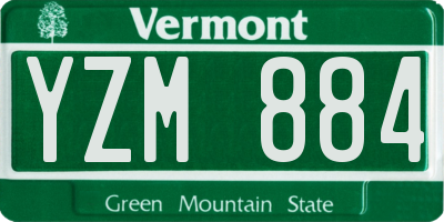 VT license plate YZM884