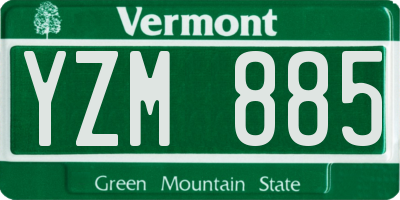 VT license plate YZM885