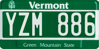VT license plate YZM886
