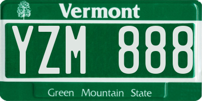 VT license plate YZM888