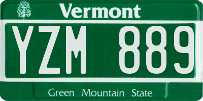 VT license plate YZM889