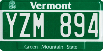 VT license plate YZM894