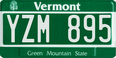 VT license plate YZM895