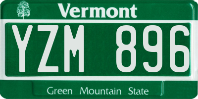 VT license plate YZM896