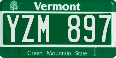 VT license plate YZM897