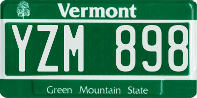 VT license plate YZM898