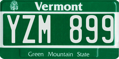 VT license plate YZM899