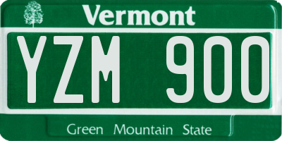 VT license plate YZM900