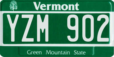 VT license plate YZM902