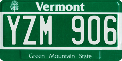 VT license plate YZM906