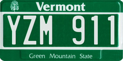 VT license plate YZM911