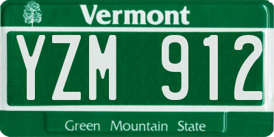 VT license plate YZM912