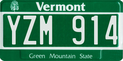 VT license plate YZM914