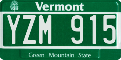 VT license plate YZM915