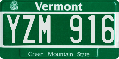 VT license plate YZM916