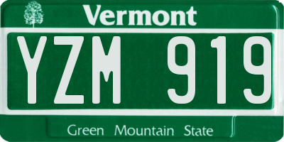 VT license plate YZM919