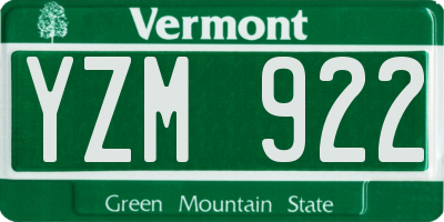 VT license plate YZM922