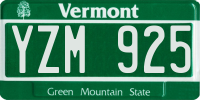 VT license plate YZM925