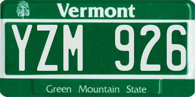 VT license plate YZM926