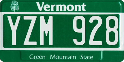VT license plate YZM928