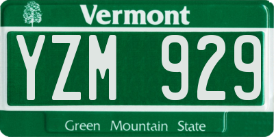 VT license plate YZM929