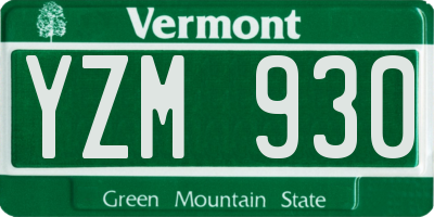 VT license plate YZM930
