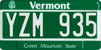 VT license plate YZM935