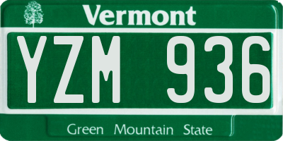 VT license plate YZM936