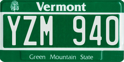 VT license plate YZM940
