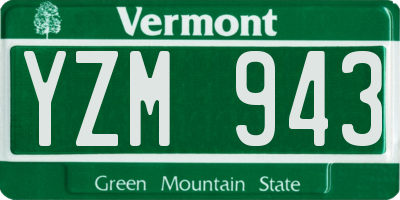 VT license plate YZM943