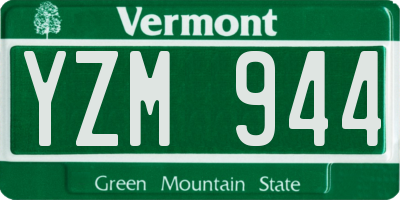 VT license plate YZM944