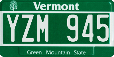 VT license plate YZM945