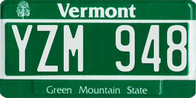 VT license plate YZM948