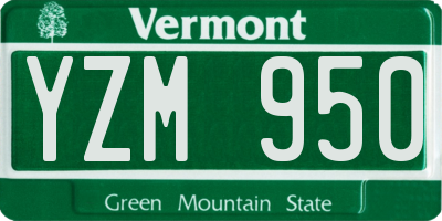 VT license plate YZM950