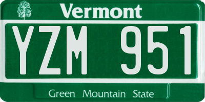 VT license plate YZM951