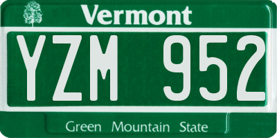 VT license plate YZM952