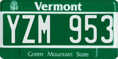 VT license plate YZM953