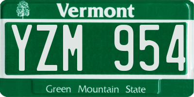 VT license plate YZM954