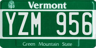 VT license plate YZM956