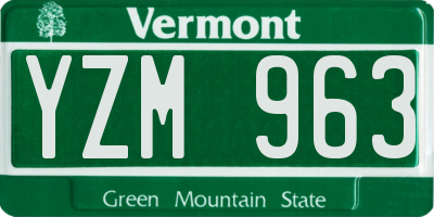 VT license plate YZM963