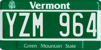 VT license plate YZM964