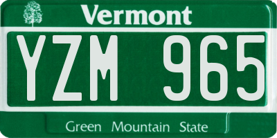 VT license plate YZM965