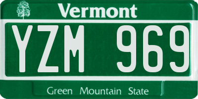 VT license plate YZM969